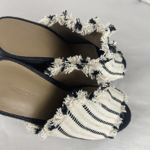 Women's Witchery Size 39 Multicolored Woven Fabric Cover Platform Wedge Shoes - Picture 14 of 16